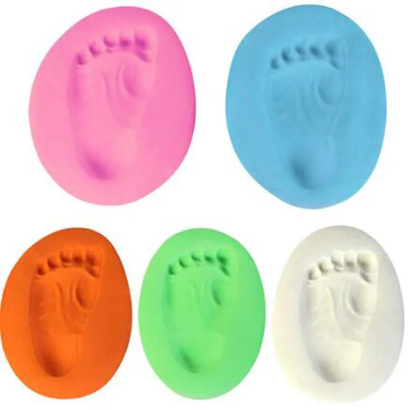 2020 1pc Babys on Progress Souvenirs Handprint Footprint Air Dry Soft Clay Decoracion Items Babies Grown Memory for Pet Cat Dog Top Merken Winkel